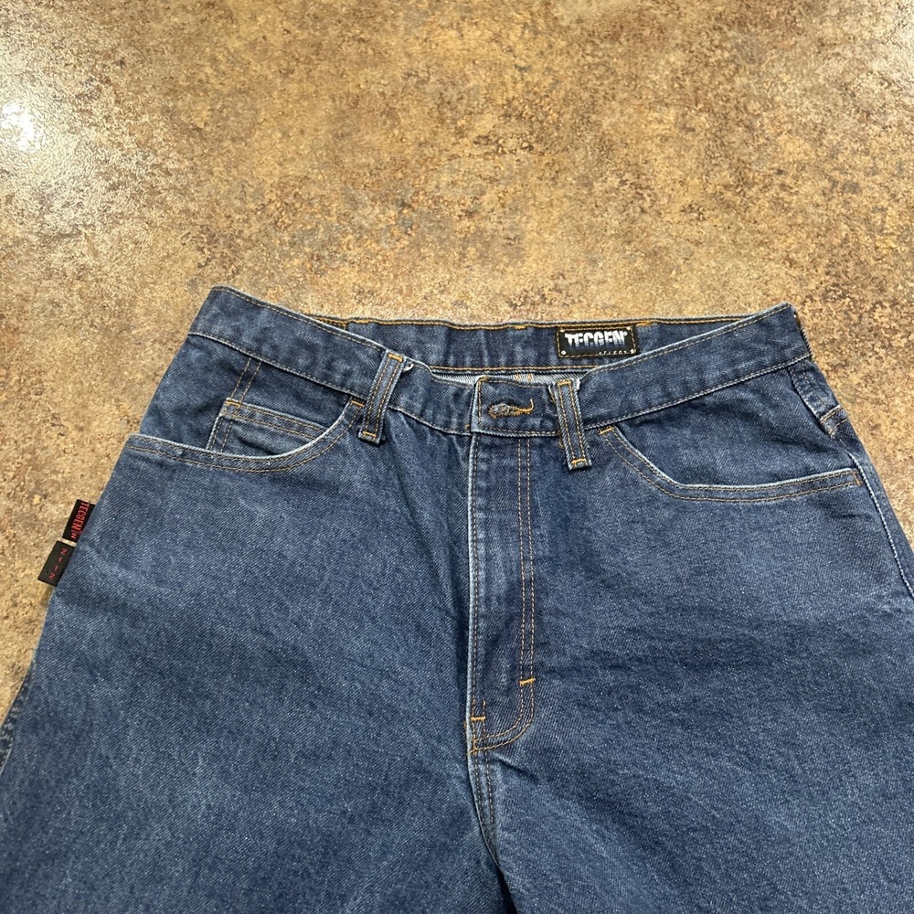 TECGEN FR Jeans Mens 32x32 Blue Solid CAT 2 2112 Flame Resistant Workwear - Picture 2 of 9